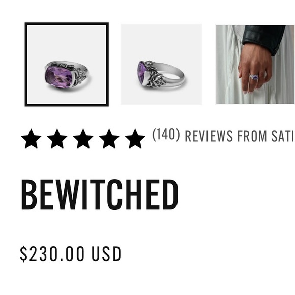 Etah Love/Clocks and Colours Bewitched .925 sterling silver and amethyst ring - Picture 4 of 5